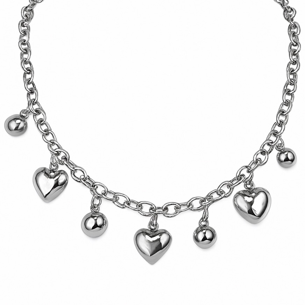 ⚜️ Silver Heart Charm Necklace